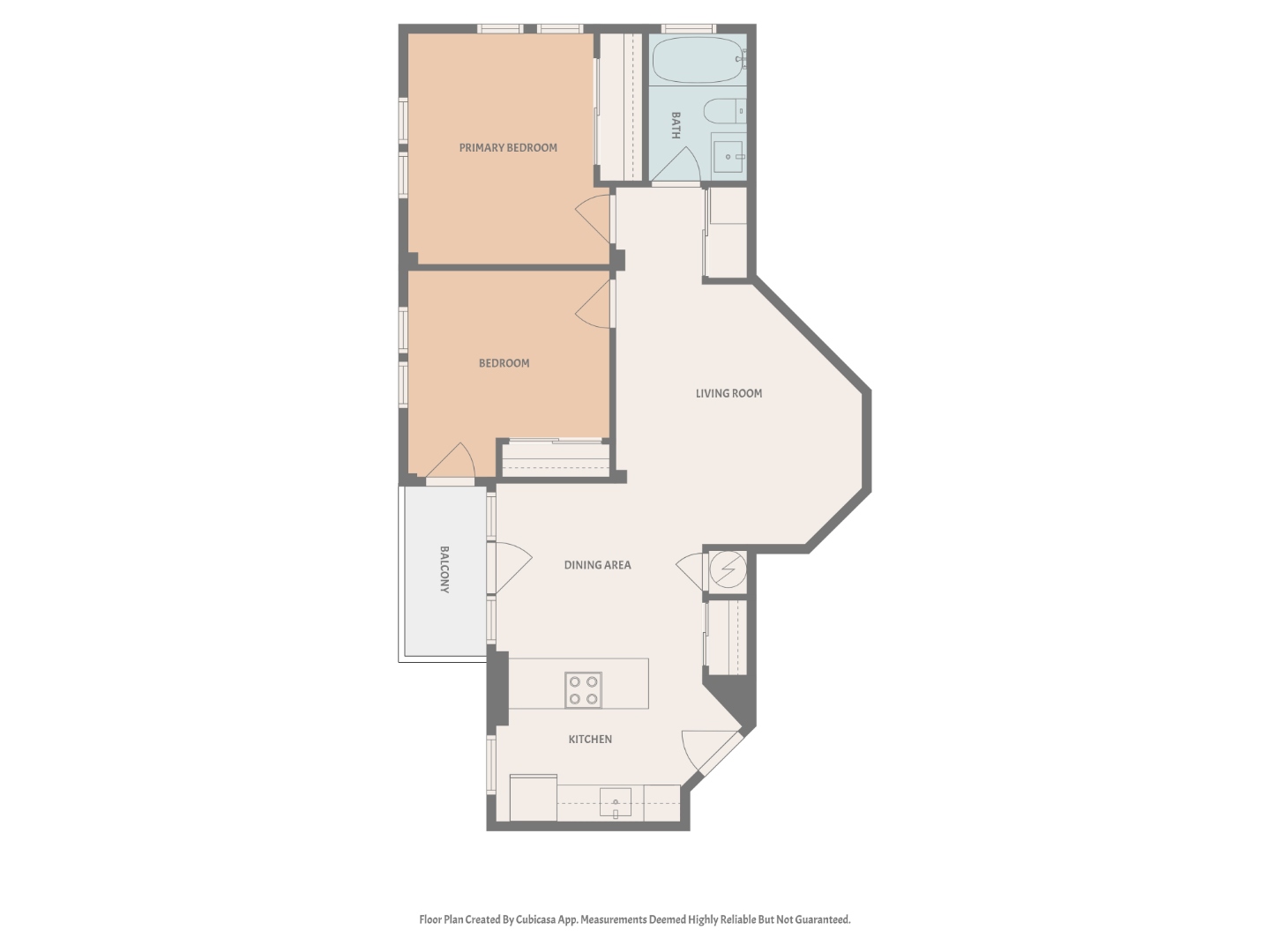 Two bedroom floor plan at The Harper